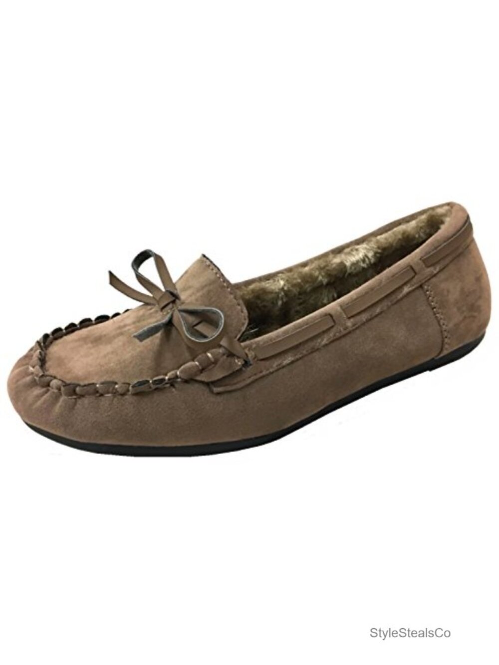 Women's Mocc, Faux Suede Fur Lined Indoor Outdoor House Shoes